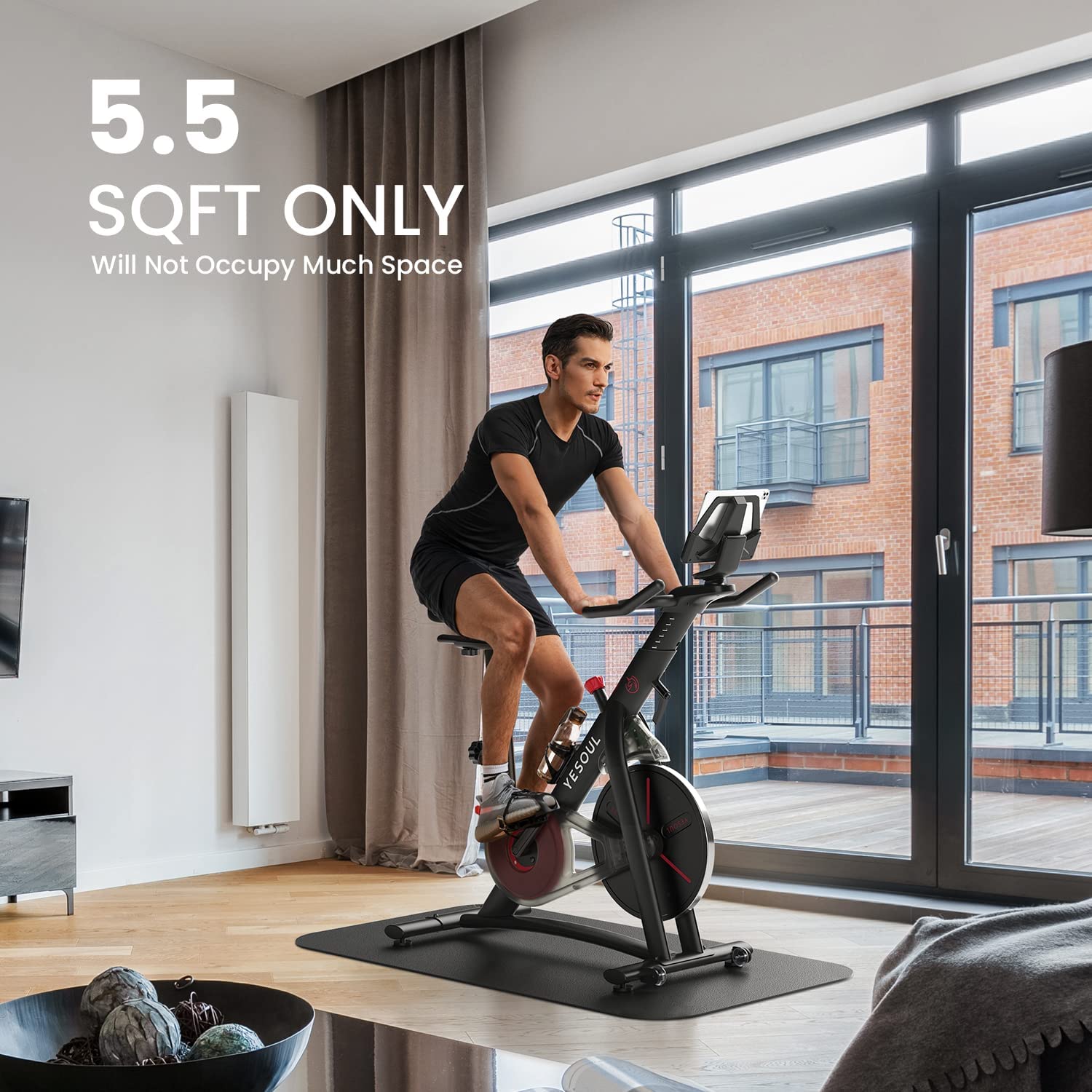 Miniatura YESOUL S3 Bicicleta Ergométrica com Suporte para Tablet Bluetooth e Monitor Cardíaco 110V
