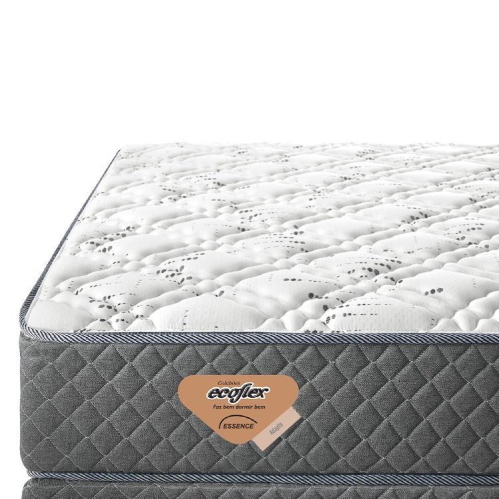 Miniatura Bicama Box Solteirão 96x203 Cm Courino com Dois Colchões Adapto Molas Ensacadas Ecoflex Bege/Cinza