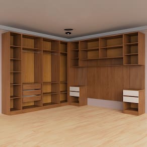 Miniatura Guarda-roupa Modulado Queen Ponte 160 Bartira Lugano 12 Portas e 7 Gavetas 6 Peças - Avelã / Capuccino