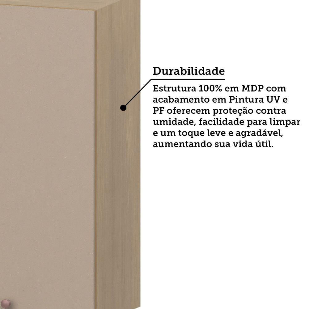 Miniatura Armário Aéreo De Cozinha 80cm 2 Portas Classic Luciane Móvei Freijó/petala Rosa