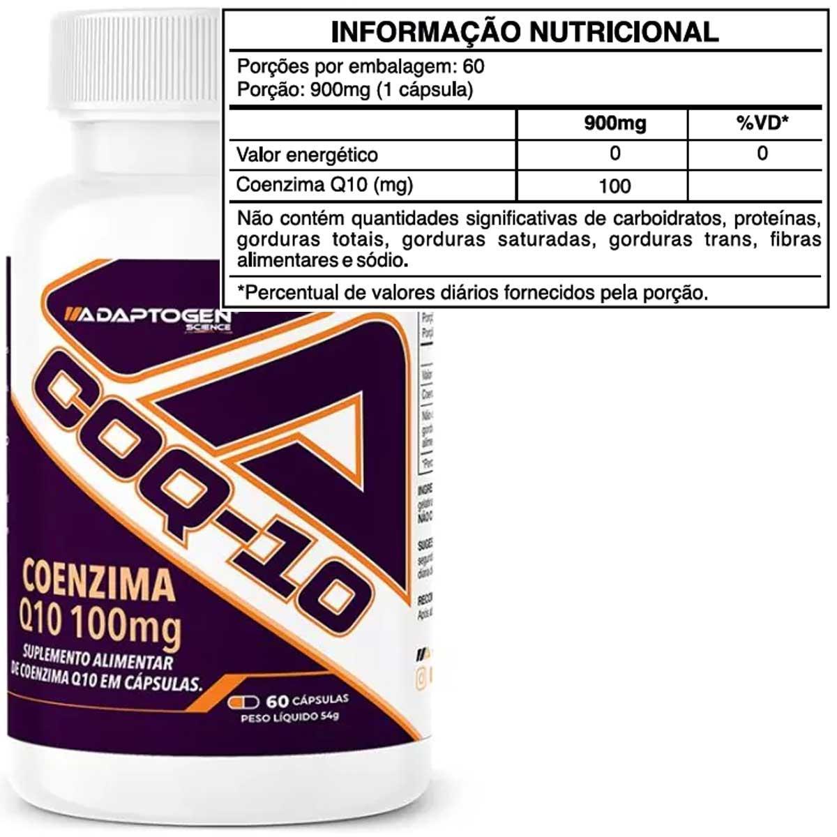Miniatura Coenzima Q10 100Mg Coq-10 Com 60 Cápsulas Adaptogen