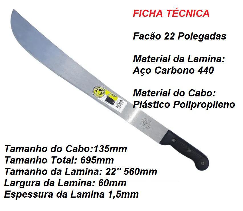 Miniatura Facão Grande Para Corta Mato 70Cm Cabo Plástico 22'' Fazenda