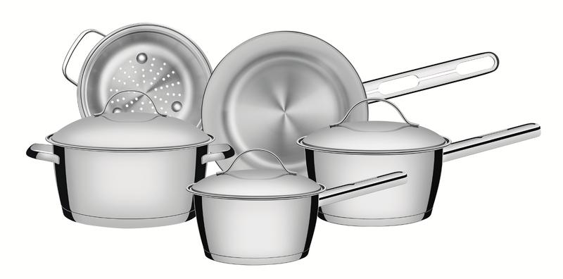 Jogo de Panelas Aço Inox Indução Tramontina 5 Peças Allegra