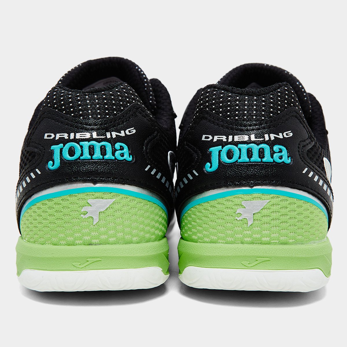Miniatura Chuteira Futsal Joma Dribling IN Unissex Preto+Verde Claro - 38