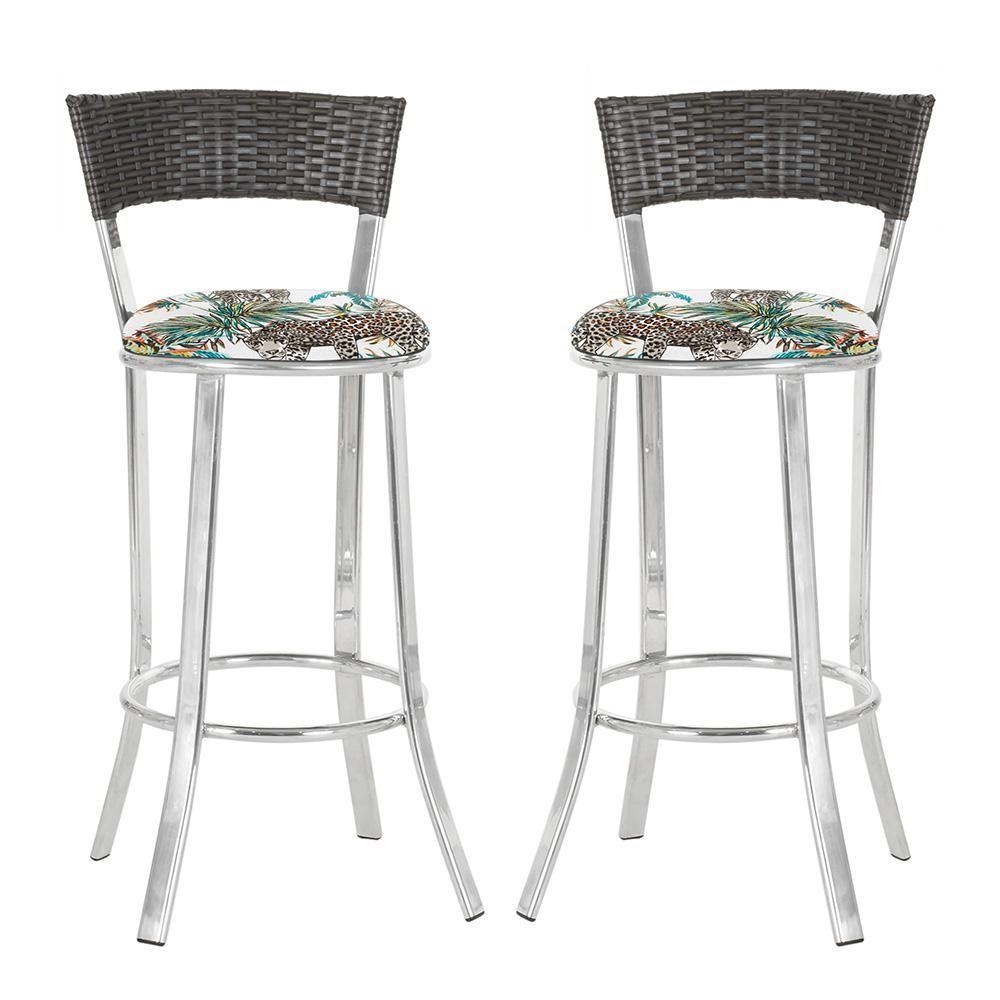 Miniatura Conjunto Com 2 Banquetas Em Alumínio, Fibra Sintética E Impermeável Tc Argila Z27