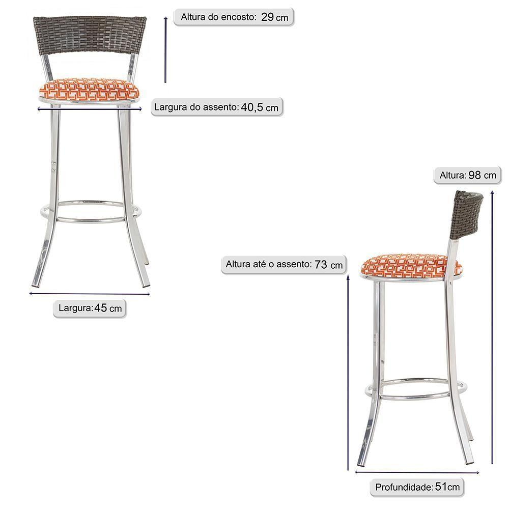 Conjunto Com 2 Banquetas Em Alumínio, Fibra Sintética E Impermeável Tc Argila Z23