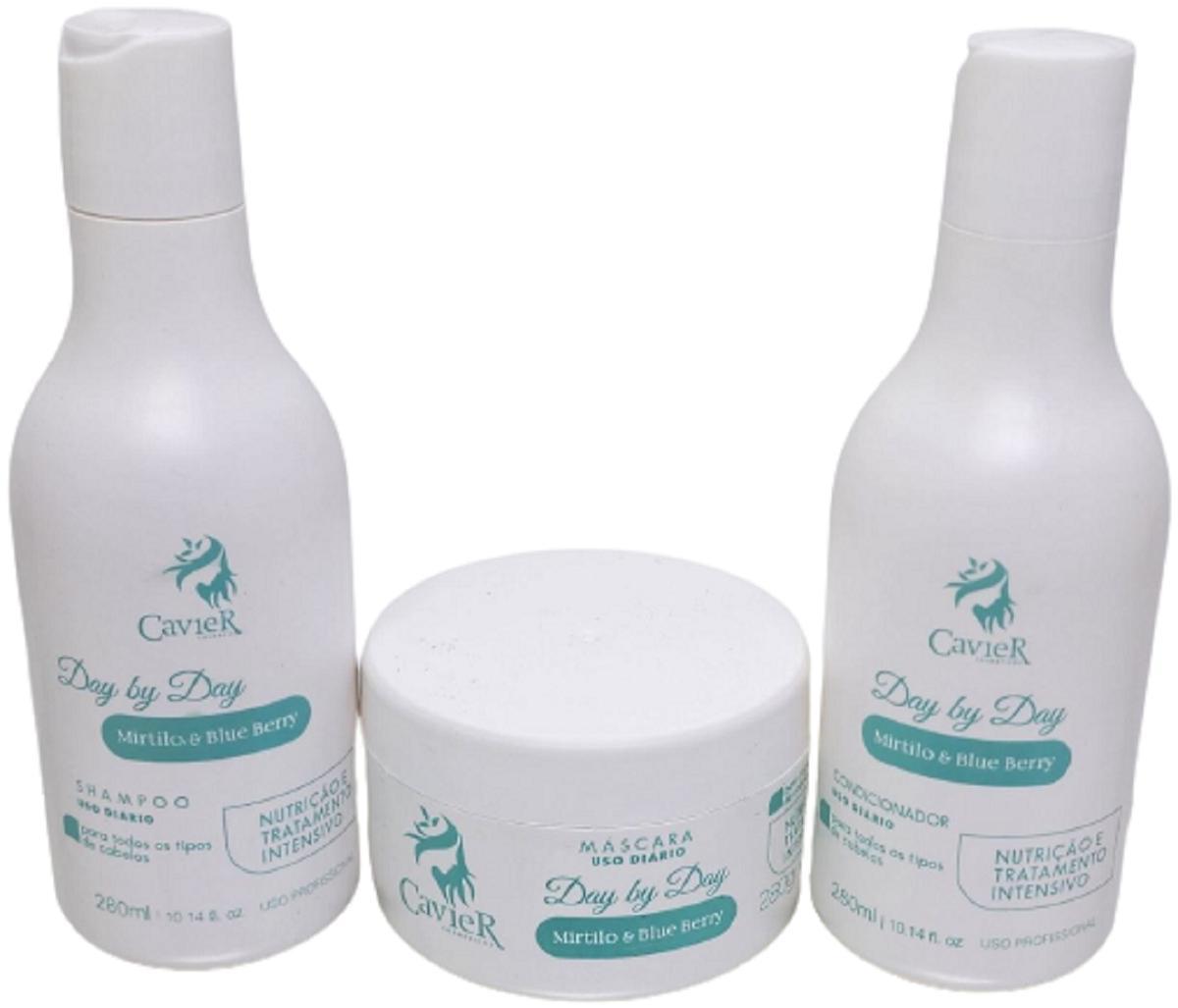 Miniatura Cavier Mirtilo Shampoo + Condicionador + Mascara 840Ml