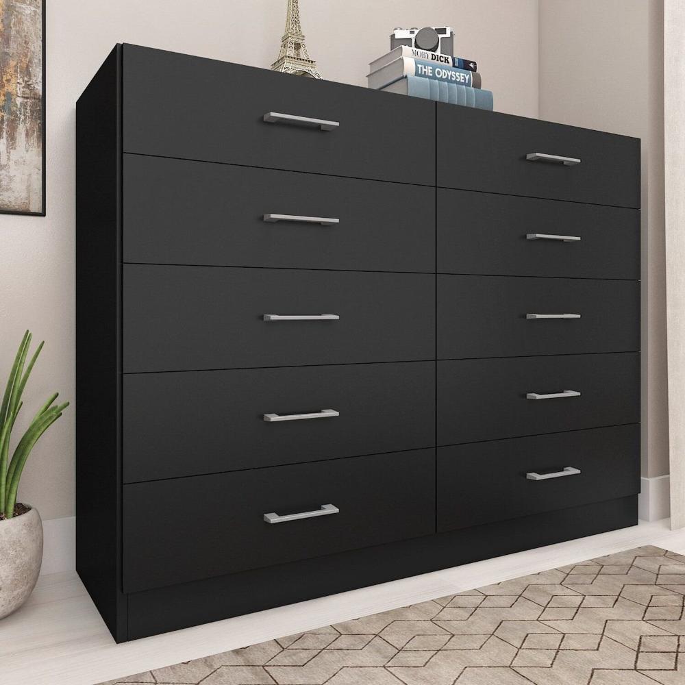 Miniatura Cômoda para Quarto 10 Gavetas Caribe Preto