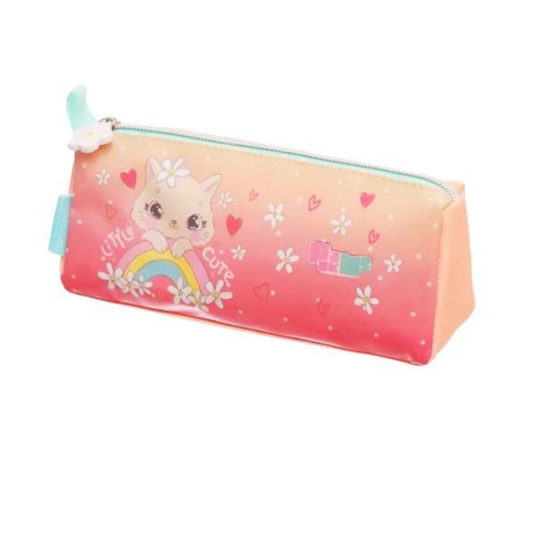 Kit Mochila Mochilete Gata Cute Escolar Infantil Rodinhas G