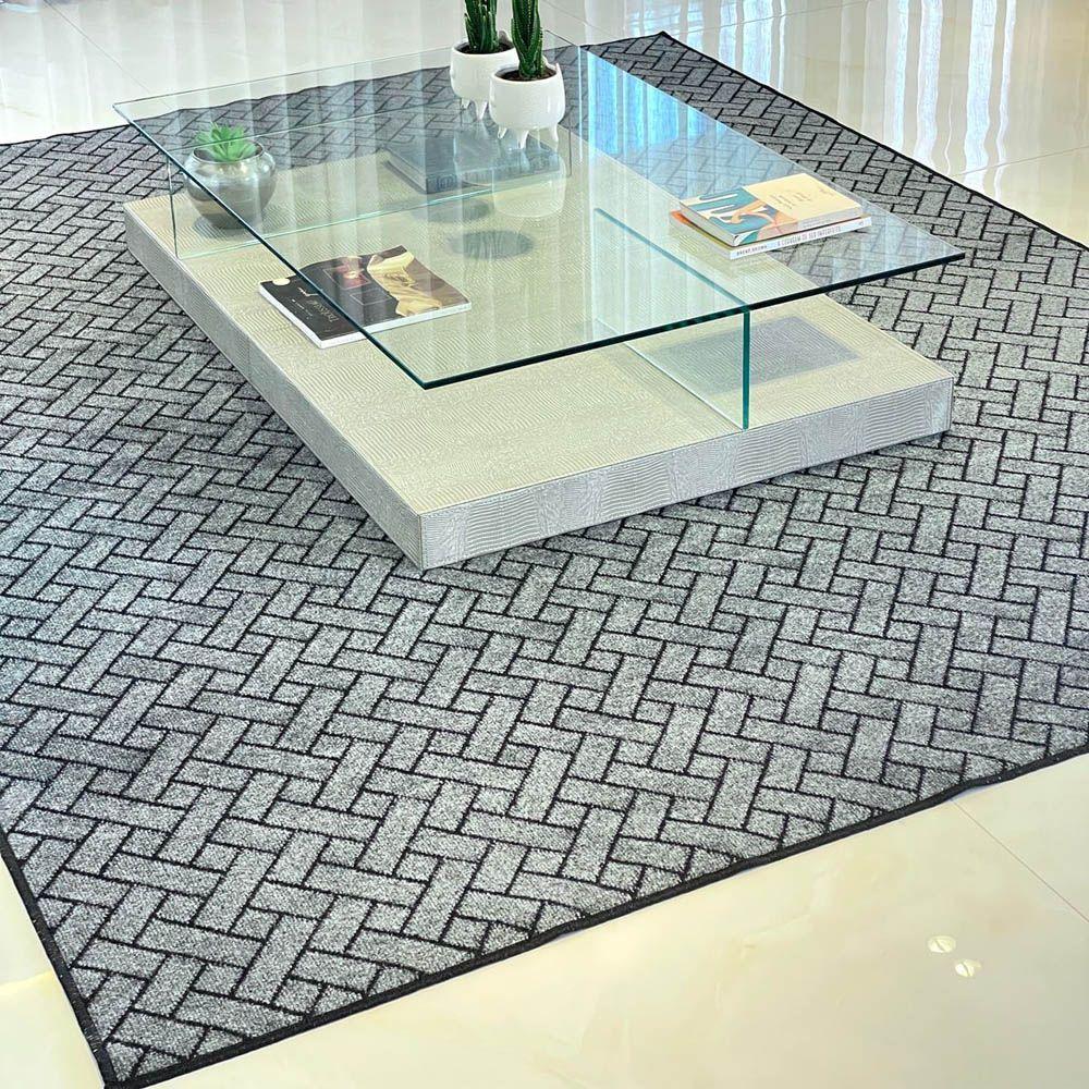 Miniatura Tapete Carpete Sala Quarto Elegante Trama 2,00 X 3,00 Cinza