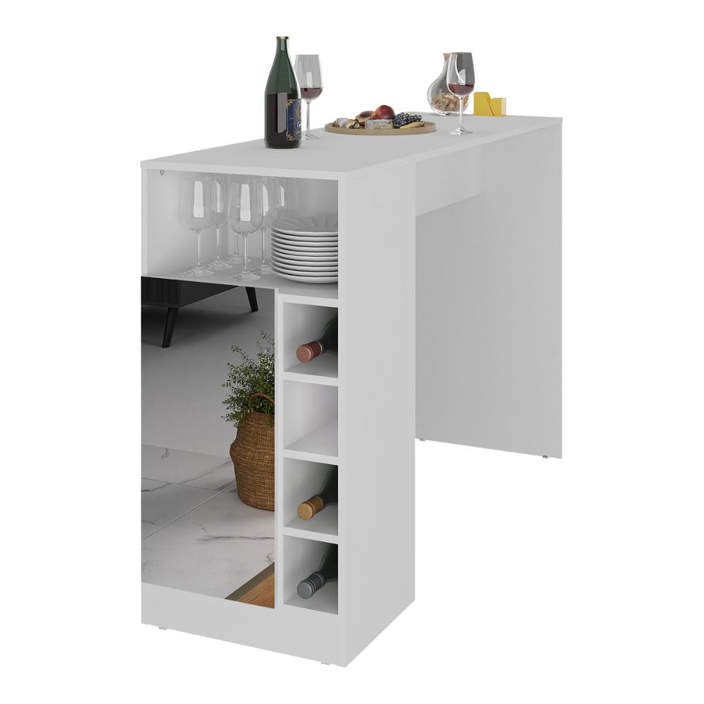 Miniatura Bancada Balcão/Mesa de Cozinha com Adega 1 Porta e Espelho Multimóveis MP2248 Branco