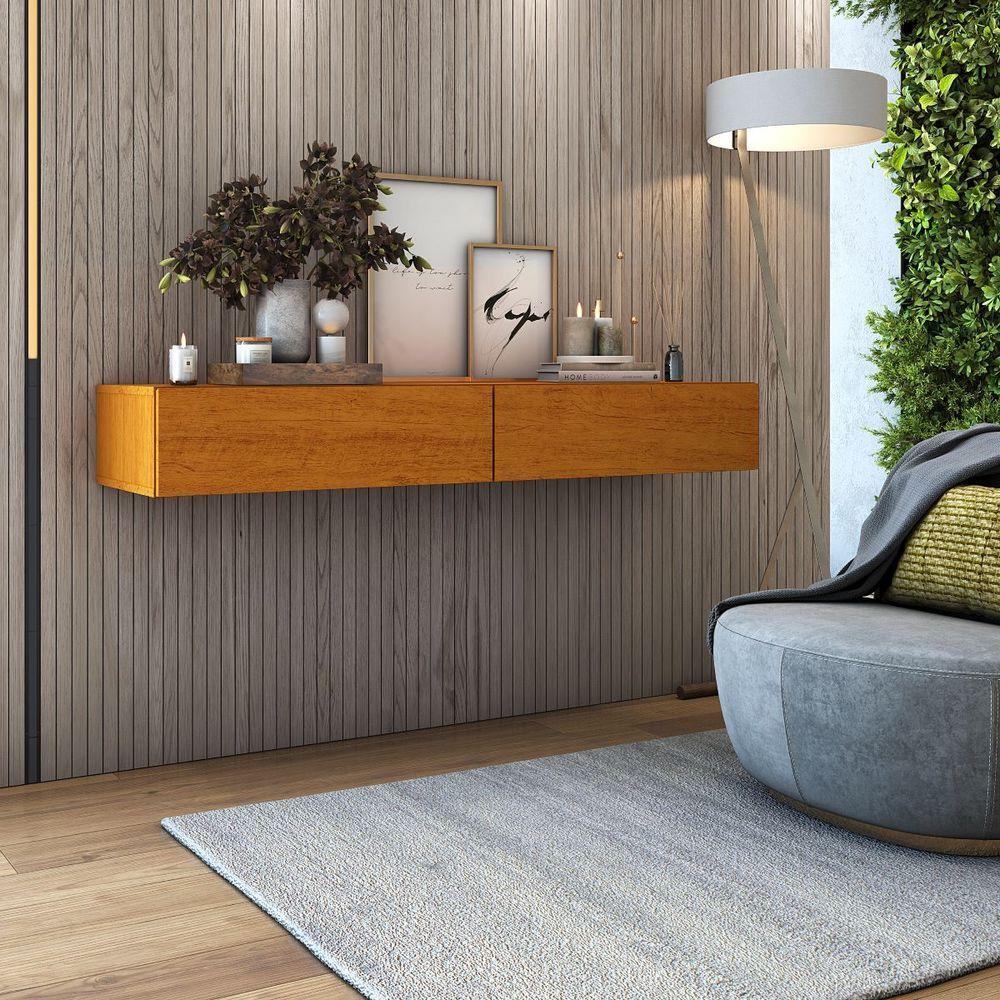 Miniatura Aparador Buffet Suspenso 110cm Em Mdf Sala Hall De Entrada Naturale