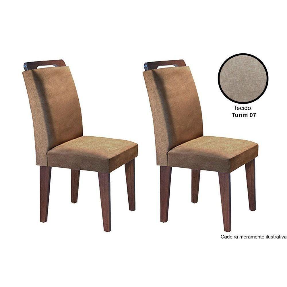 Miniatura Kit 2 Cadeiras Sala Jantar Athenas 2 Un Capuccino-linho Bege - Rufato