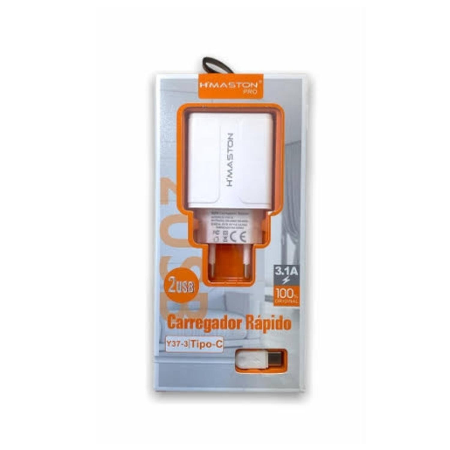 Miniatura Carregador Tipo C Turbo Com Cabo Para Moto G40