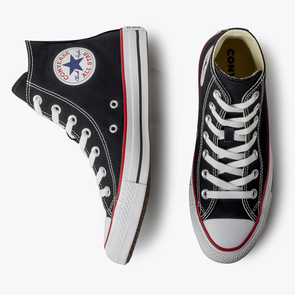 Miniatura Tênis Converse All Star Chuck Taylor Cano Alto Preto+Vermelho - 39