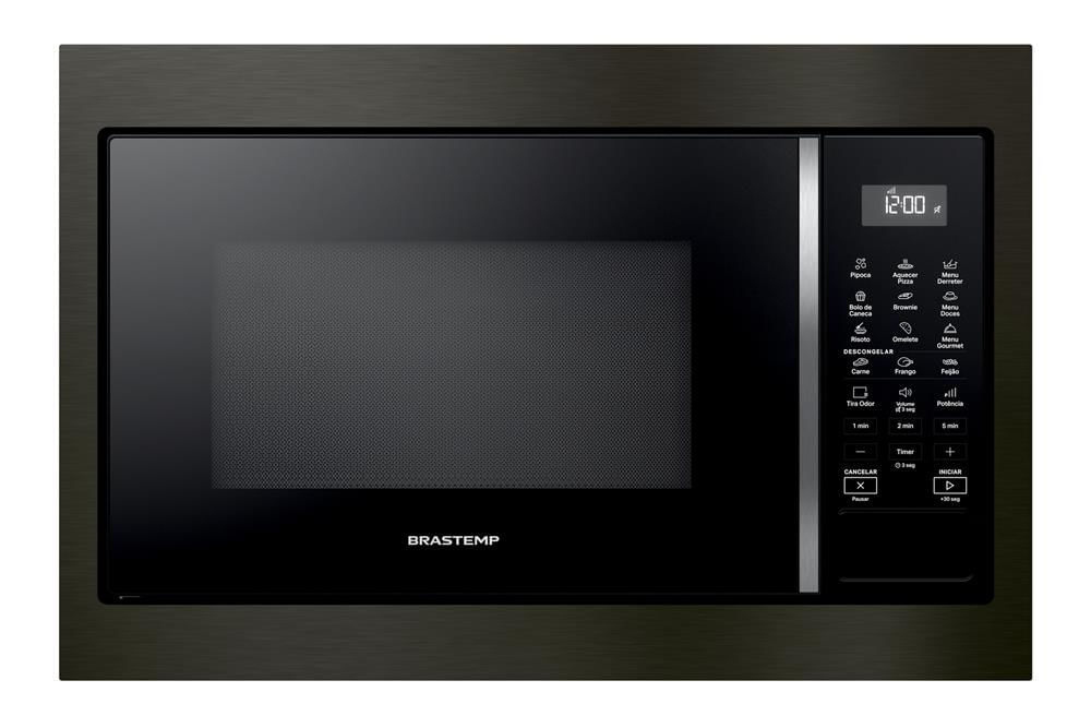 Miniatura Micro-ondas de Embutir Brastemp Eclipse Collection 32L com 18 Receitas Pre-Programadas e Design Sofisticado - BM146AP 110v