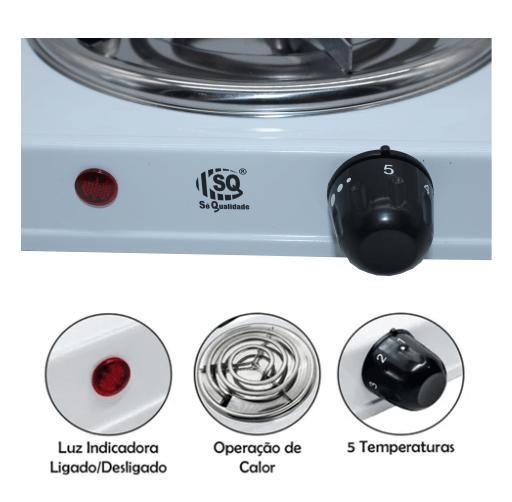 Fogao Fogareiro Eletrico Compacto Pesca Camping Viagem 110V