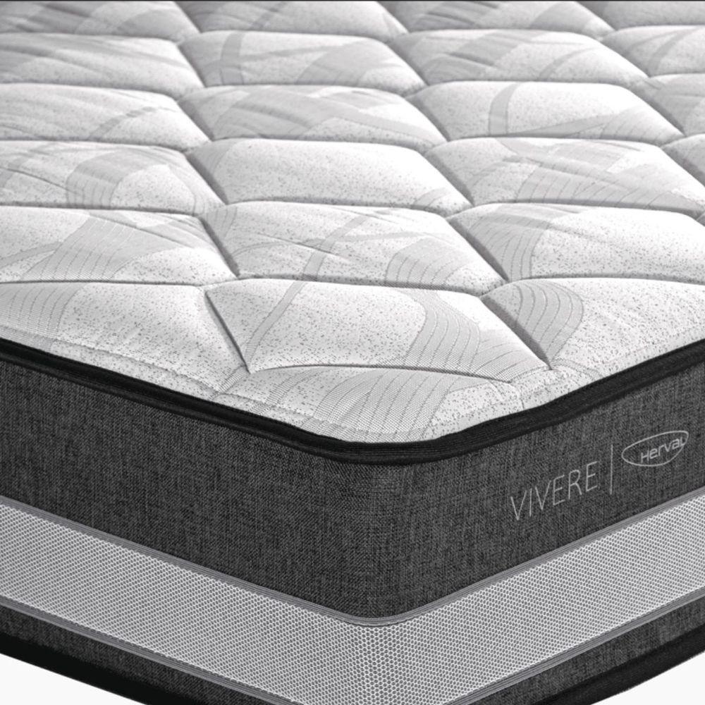 Miniatura Cama Box Baú Queen Com Colchão Herval C1625 Molas Maxspring 158x198x70cm Ms Courino Branco