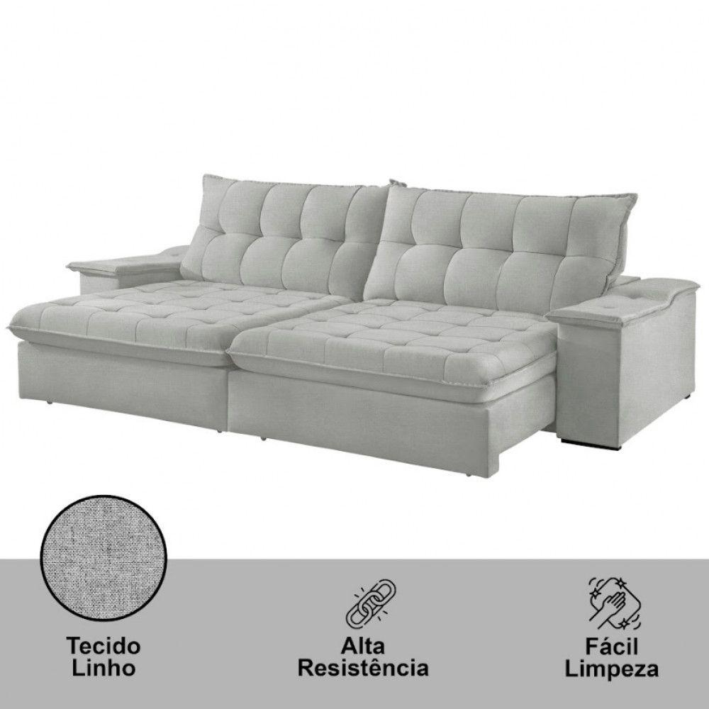 Miniatura Sofá Lua Linho 02 Módulos 120 Cm B25cm Meu Sofá Online A230 Linho Cinza