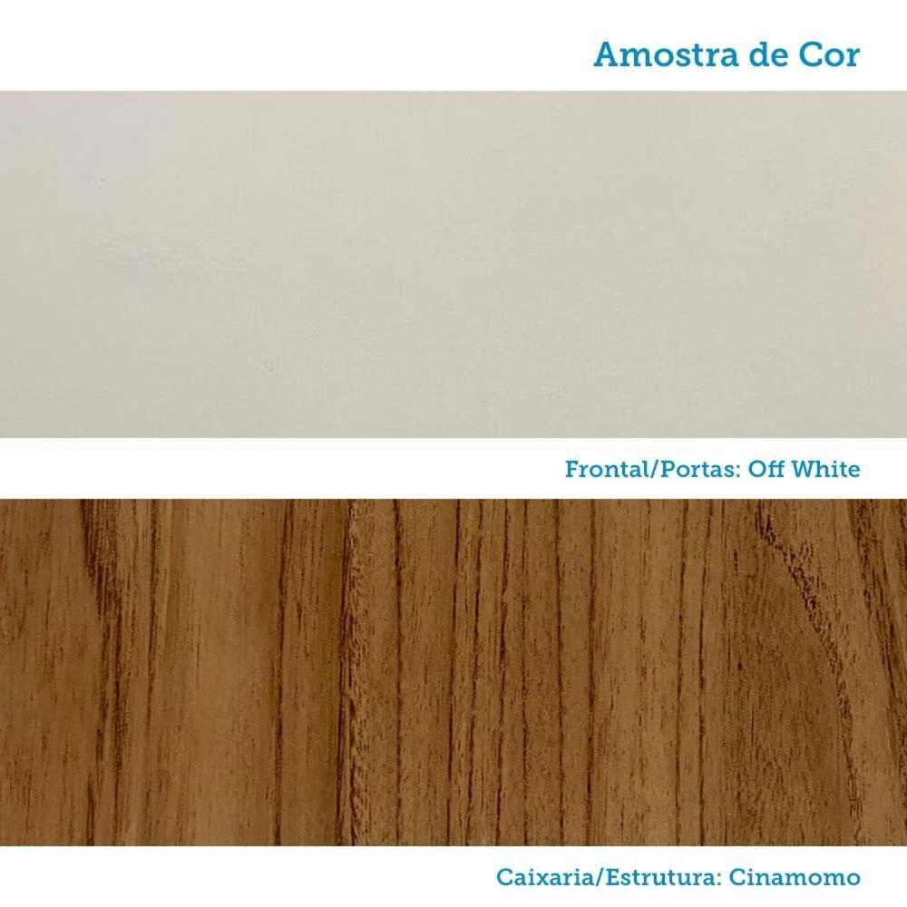 Guarda-roupa Casal 267,60cm 6 Portas com Espelho 100% Mdf Linhares Espresso Móveis Cinamomo/Off White