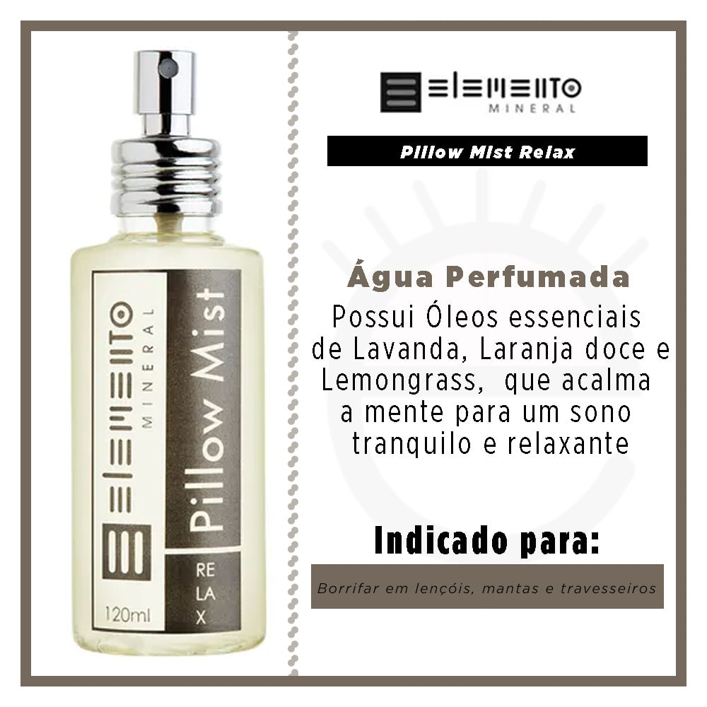 Miniatura Água Perfumada Elemento Mineral - Pillow Mist Relax 120ml