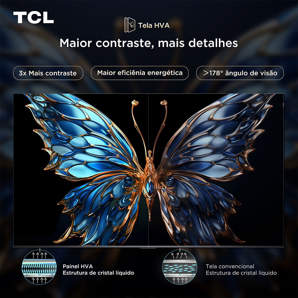 Smart TV TCL 4K QLED 55" Polegadas com Google Assistente, Dolby Atmos e Design Sem Bordas - 55P8K Bivolt