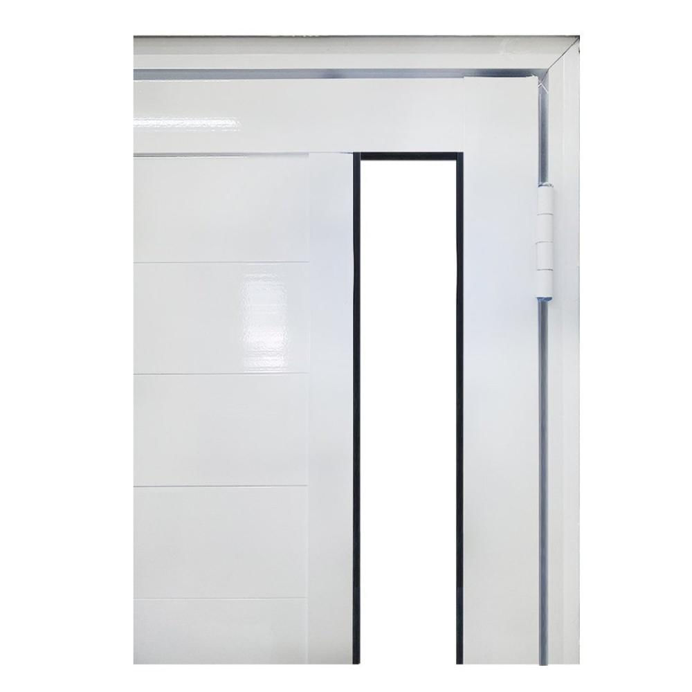 Porta Lambril de Alumínio Esquerda 210 x 90cm com Visor Linha Veneza Esquadrias Bergamo Branco