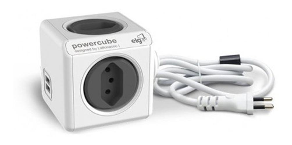 Miniatura Caixa De Tomada Usb Mesa Escritório Power Cube Cabo De 3M
