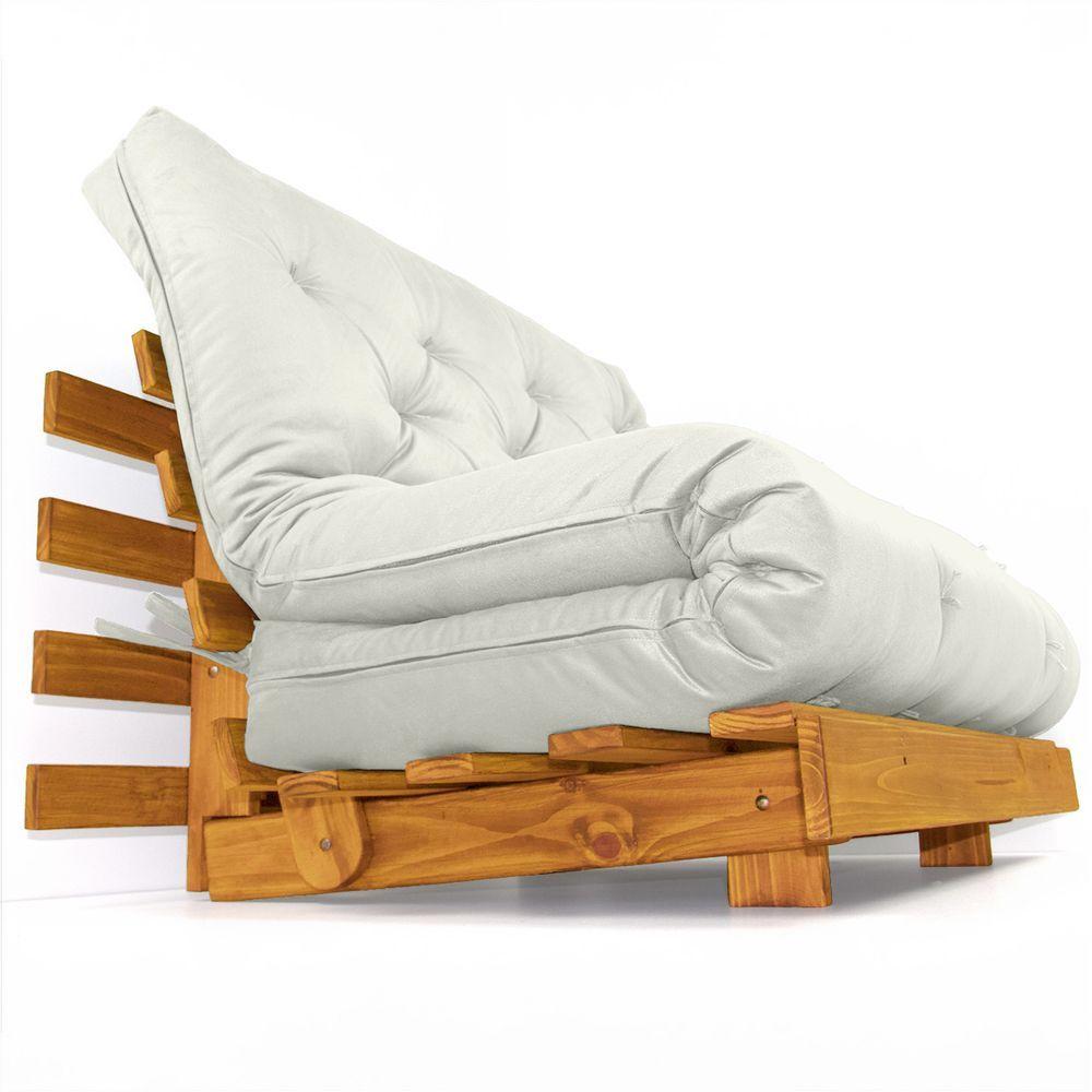 Miniatura Sofá Cama Casal Futon Tokio D33 Madeira Maciça Cor Mel Ii