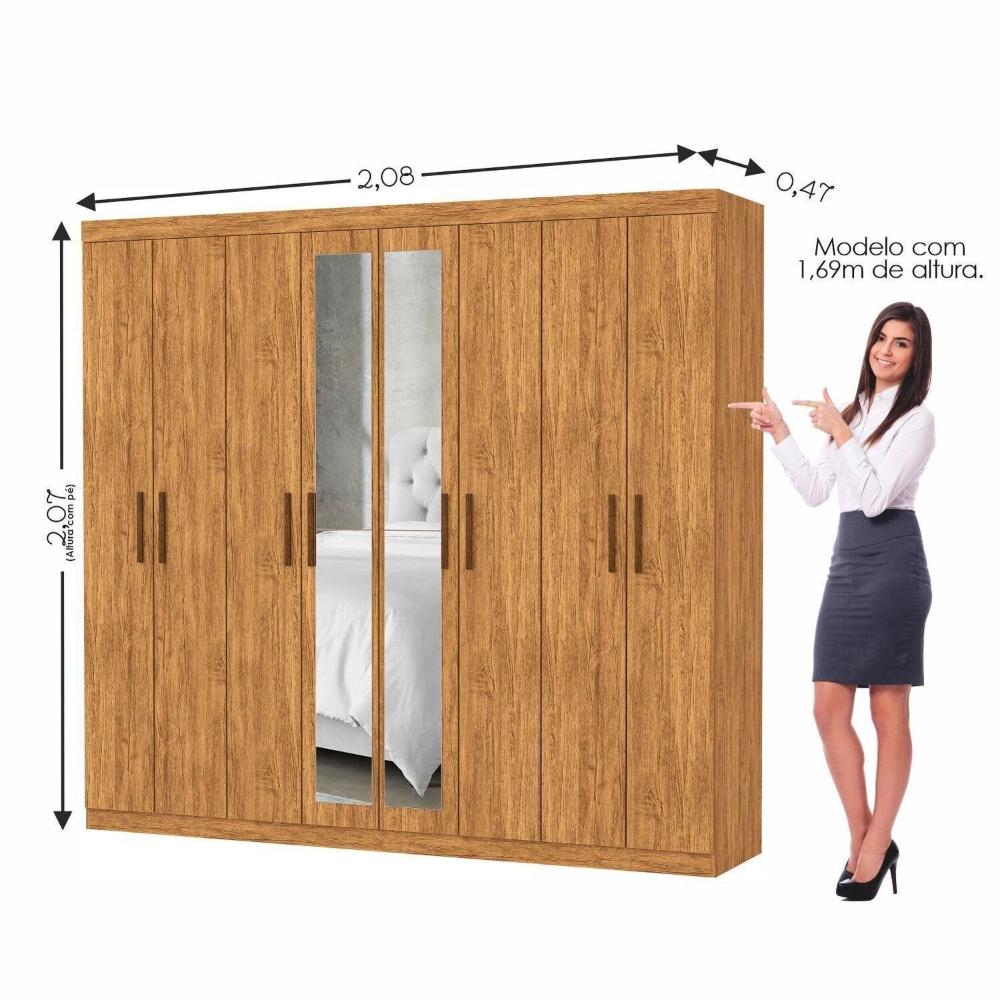 Miniatura Guarda-roupa Stanley 8 Portas 4 gavetas Plus Cinamomo