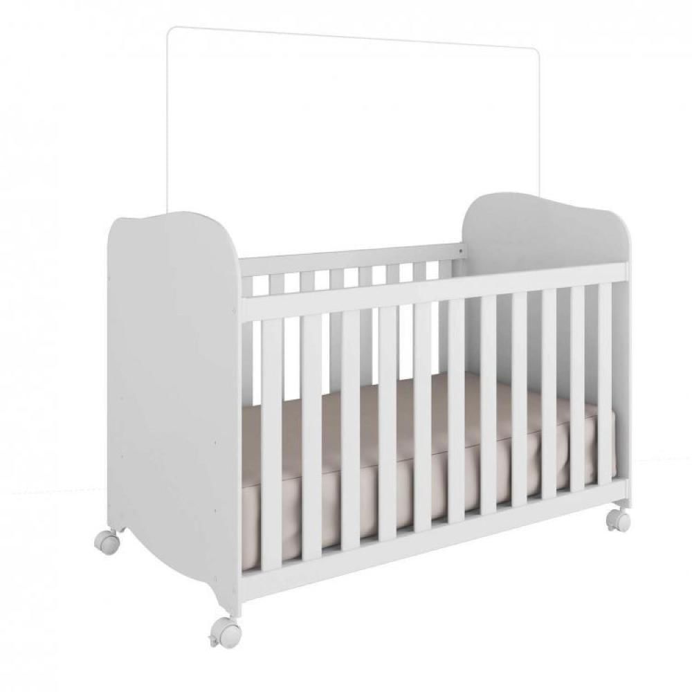 Quarto Gêmeos com 2 Berços Americano 1 Cômoda com 4 Gavetas e 1 Porta Uli Móveis Peroba Branco Brilho
