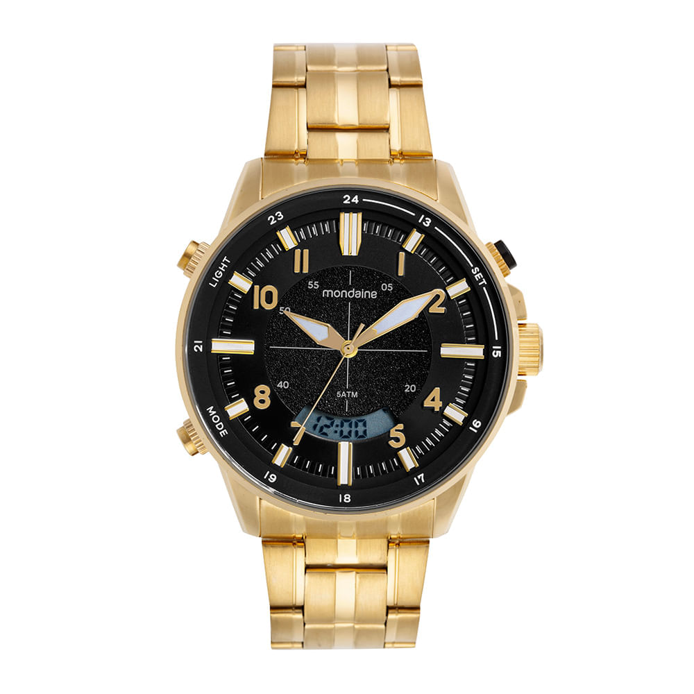 Miniatura Relógio Masculino Anadigi Dourado