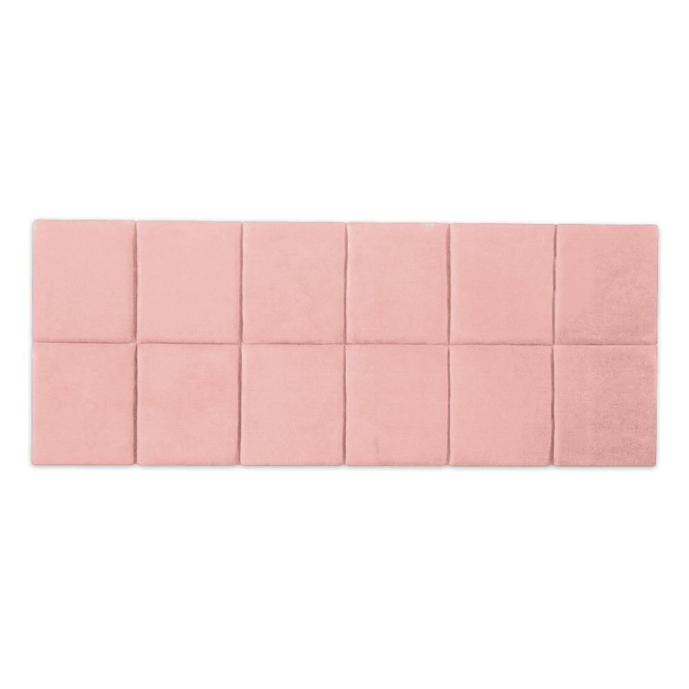 Miniatura Cabeceira Estofada Cama Modulada 90Cm Solteiro Box Rosa