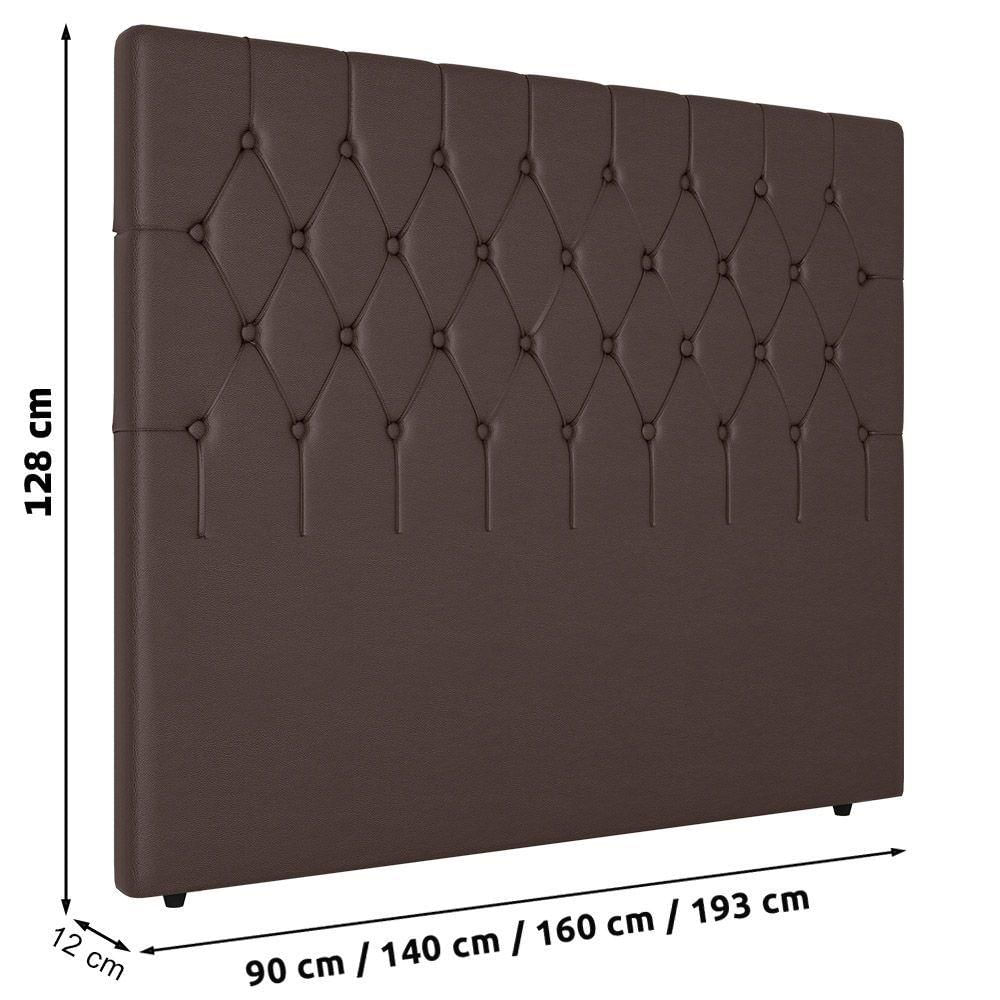 Cabeceira Cama Box Solteiro Petra 90cm Sintético Marrom