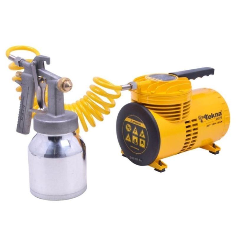 Miniatura Compressor de Ar Direto 40 PSI 1/4 HP com Kit BIVOLT CD12151BK TEKNA Bivolt