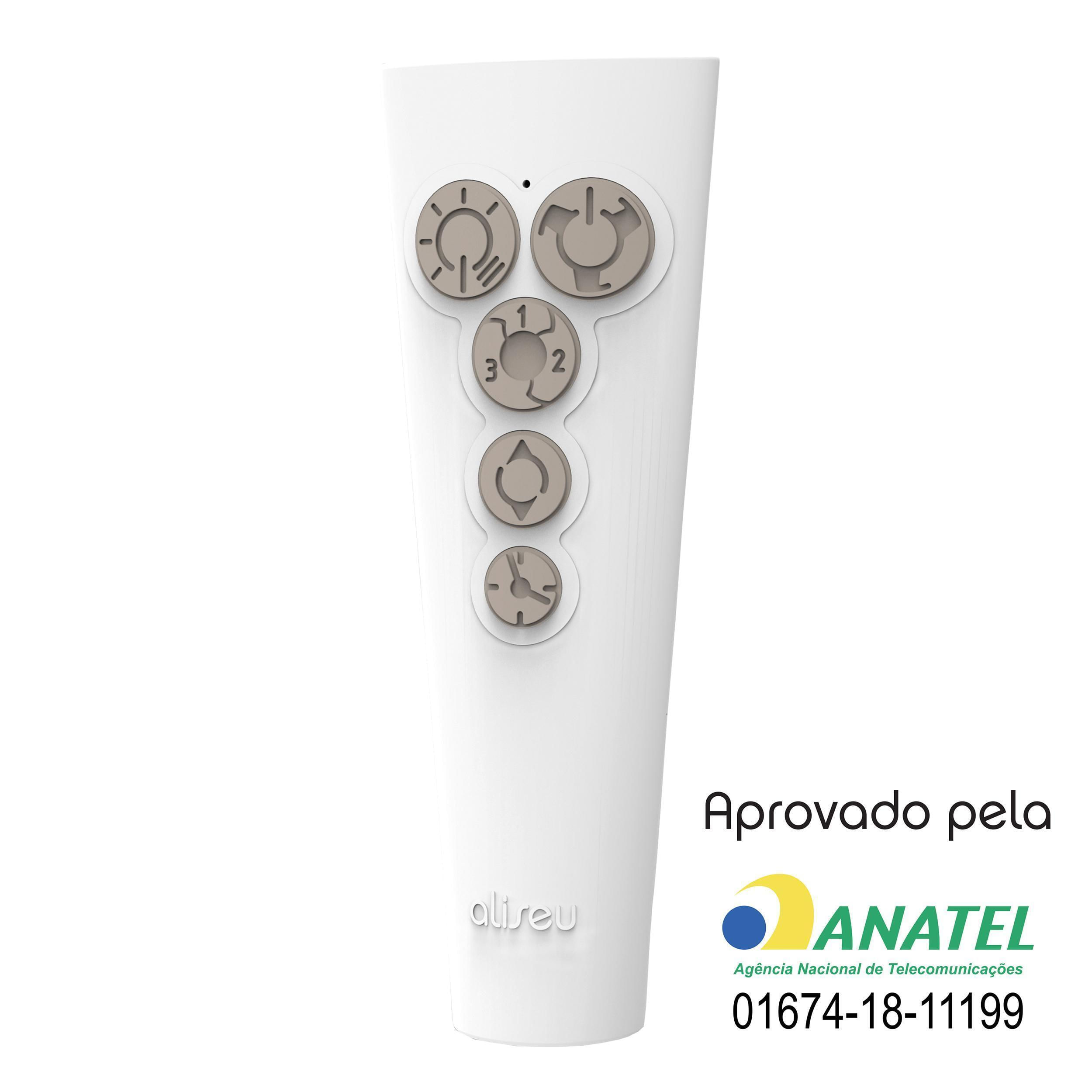 Miniatura Ventilador De Teto Aliseu Terral Branco Com Controle Remoto
