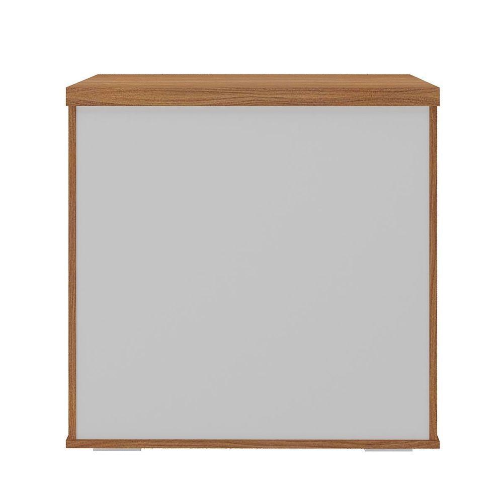 Balcão Para Escritório 2 Portas Com Chave Pequeno Freijó/branco