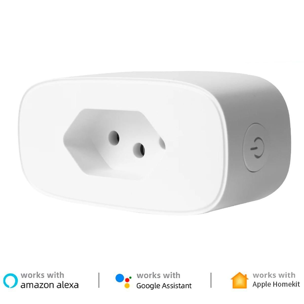Miniatura Smart Plug Compatível Alexa Google Controle Luzes E