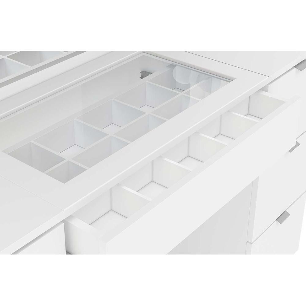 Miniatura Penteadeira Infantil França C/ 6 Gavetas E Espelho Branco - Politorno