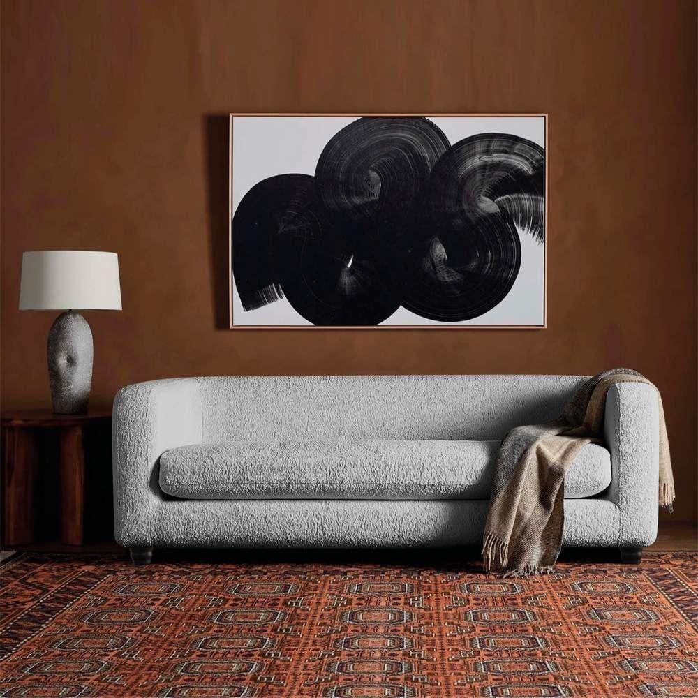 Sofá 3 Lugares Luxo Recepção Escritorio Sala Veneza 200cm Linho Cor Cinza Claro