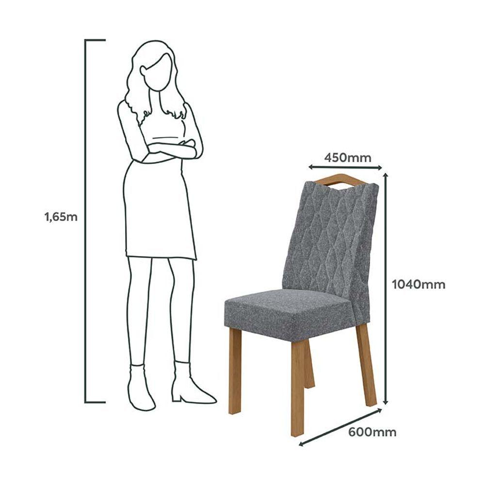 Miniatura Conjunto 2 Cadeiras Vênus Lopas Amêndoa Clean/linho Cinza