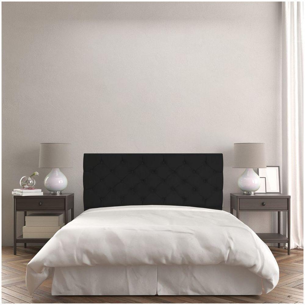 Cabeceira Capitonê Solteiro 0,90m Jade Suede Cor Preto