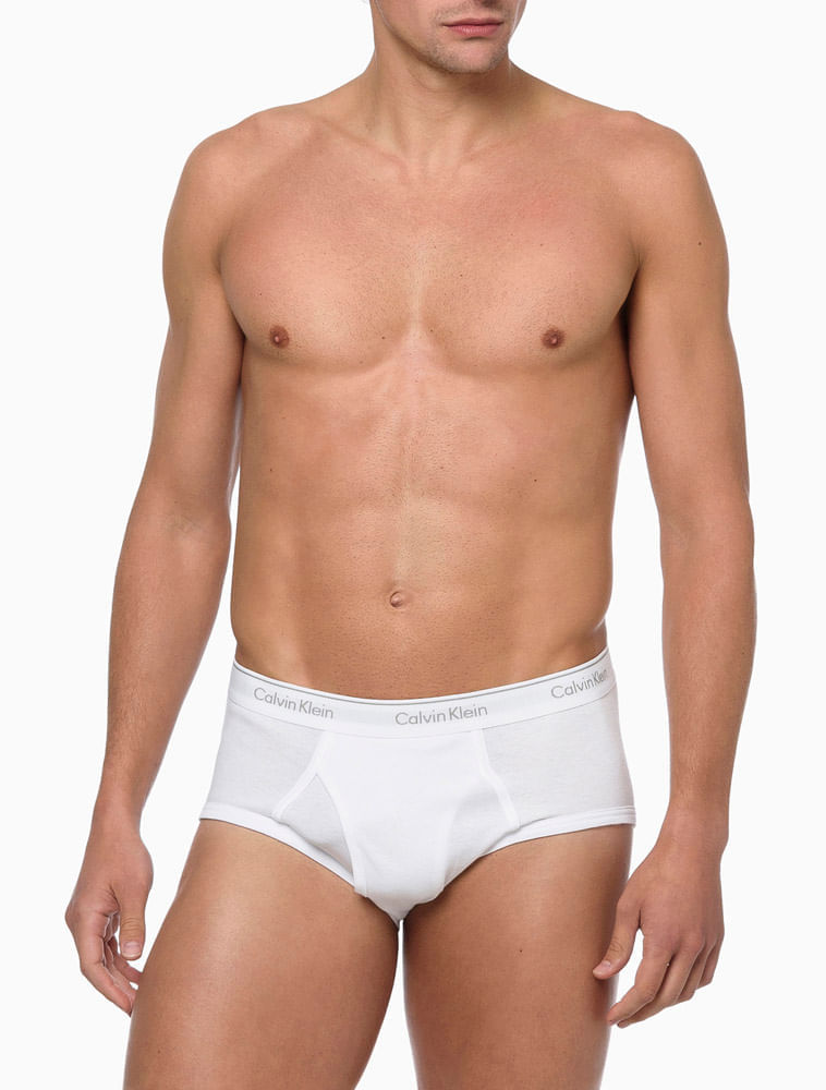 Miniatura Kit 3 Cuecas Brief Cotton Rib Calvin Klein - White Kit 3 Cuecas Brief Cotton Rib Calvin Klein White g