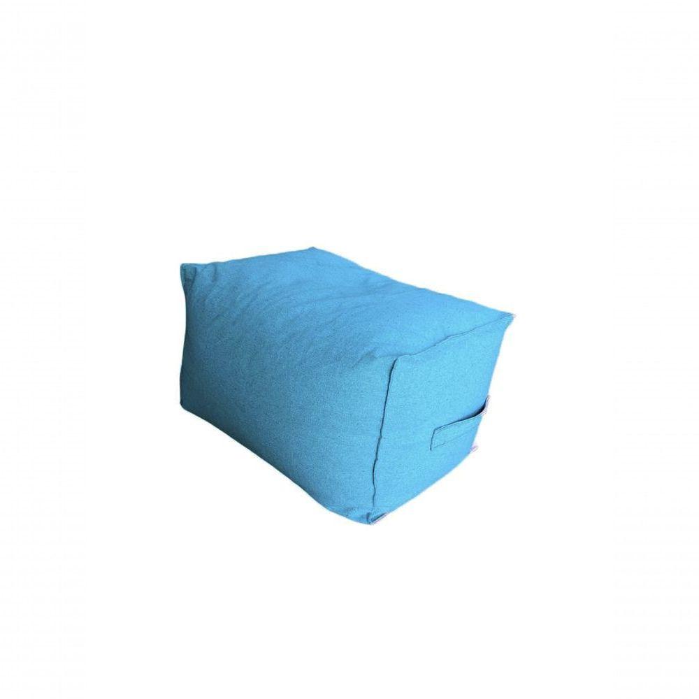 Miniatura Puff Pufe Pérola Apoio Para Os Pés De Isopor área Externa Cor Azul Claro