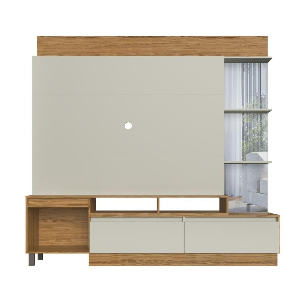 Miniatura Home para Tv 1 Porta e 2 Gavetas Naturalle/Cristalo