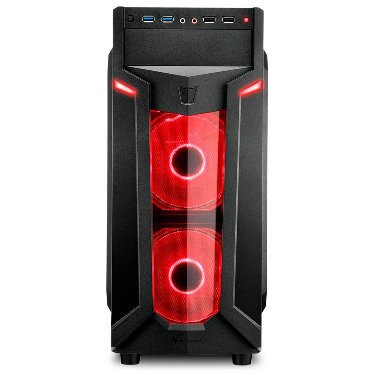 Miniatura Gabinete Gamer Sharkoon Vg6-W Atx Com 3 Fans Led Vermelho
