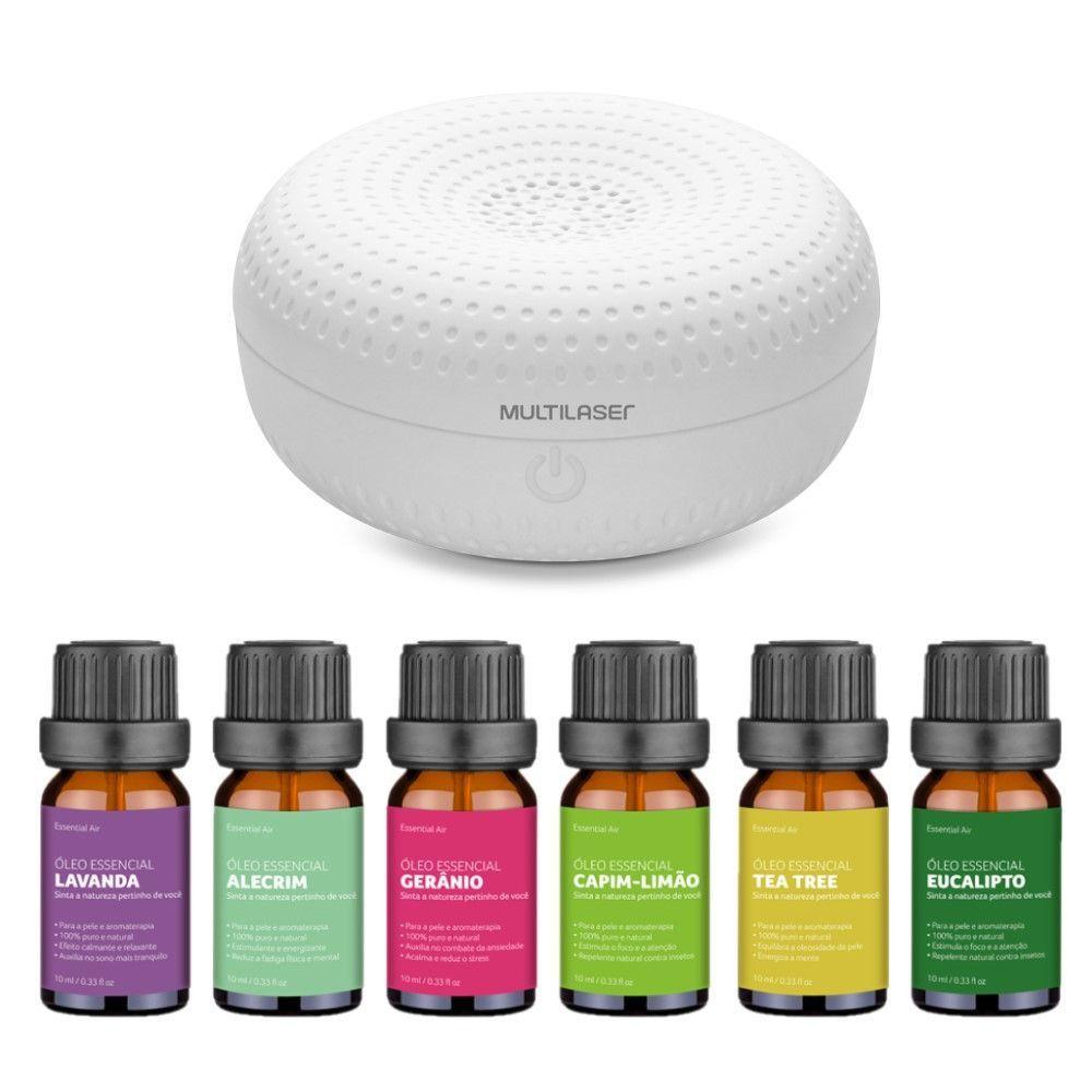 Miniatura Combo Bem Estar - Difusor De Aromas Essential Dry E Kit Com 6 Óleos Essenciais Multi Saúde - Hc154K