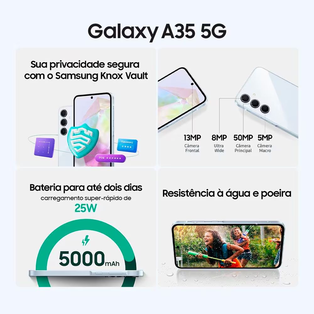 Miniatura Usado: Samsung Galaxy A35 5G 256GB Azul Escuro Muito Bom - Trocafone