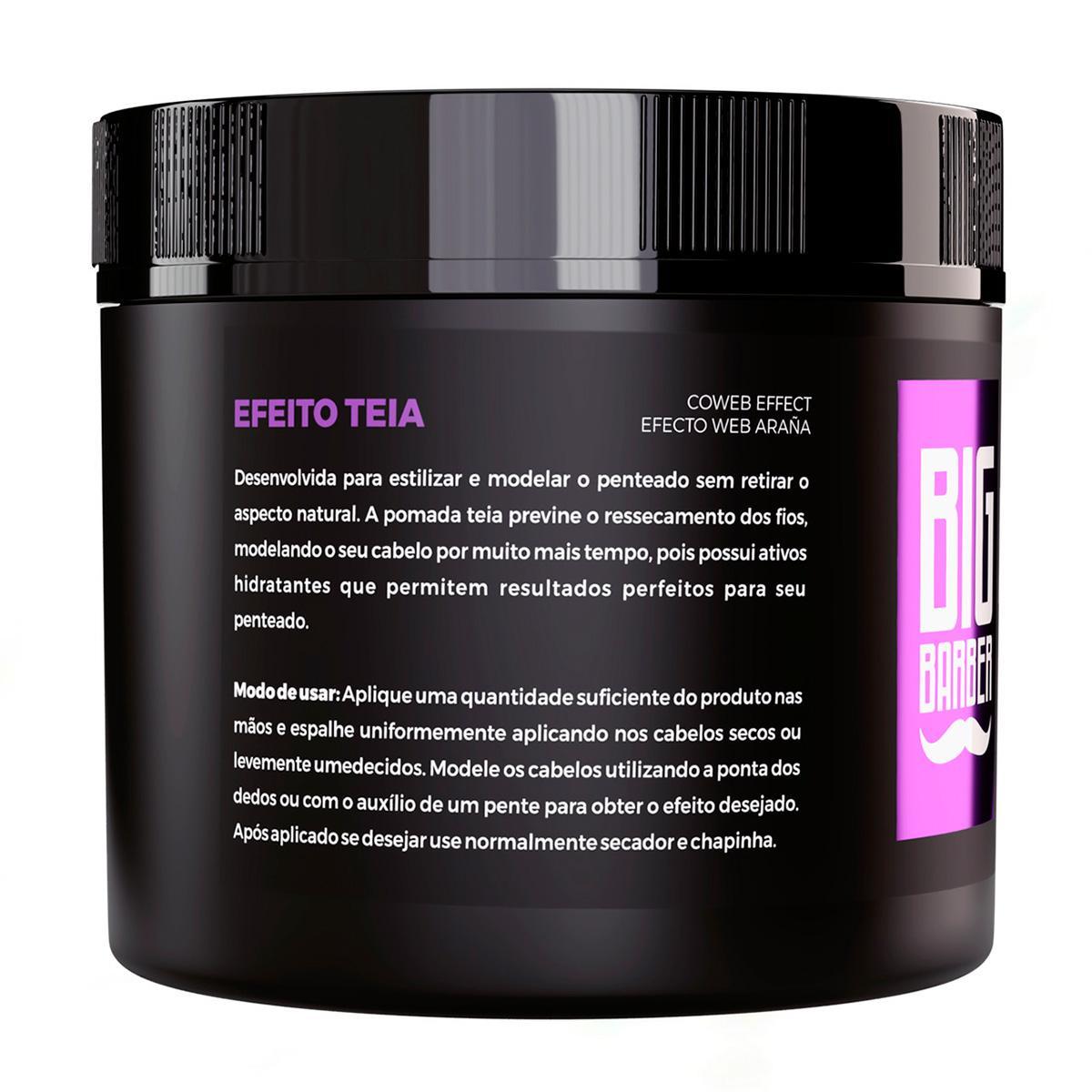 Miniatura Cera Modeladora Shine Wax E Pomada Efeito Teia Big Barber