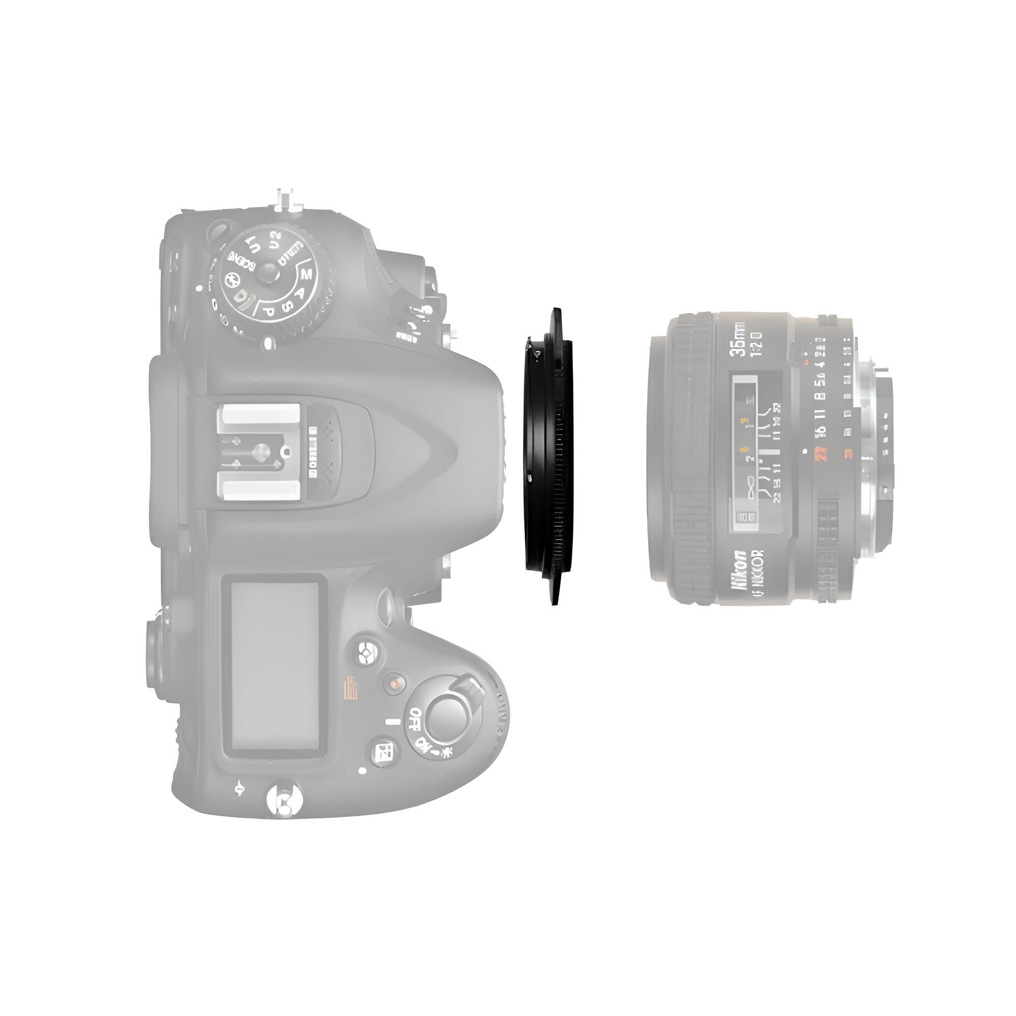 Miniatura Adaptador Reverso 72Mm Para Lentes E Câmeras Nikon F